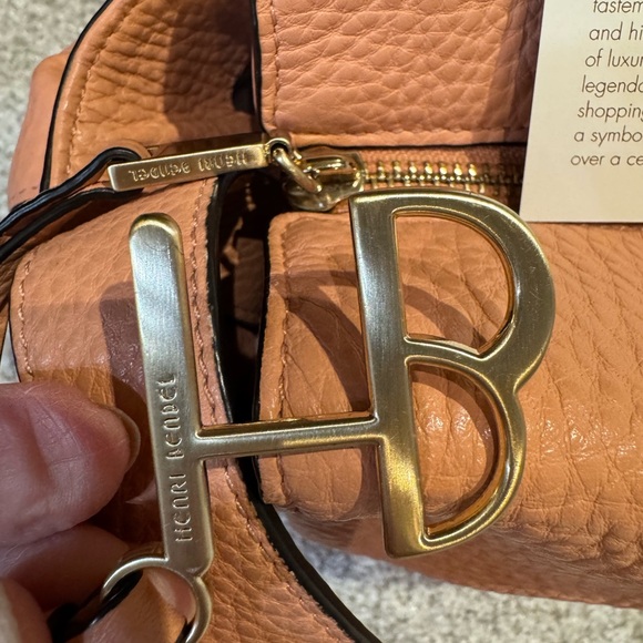 Henri Bendel Windsor Cross Body Purse Muted Clay Leather Knot Bow Side Med - Picture 10 of 14